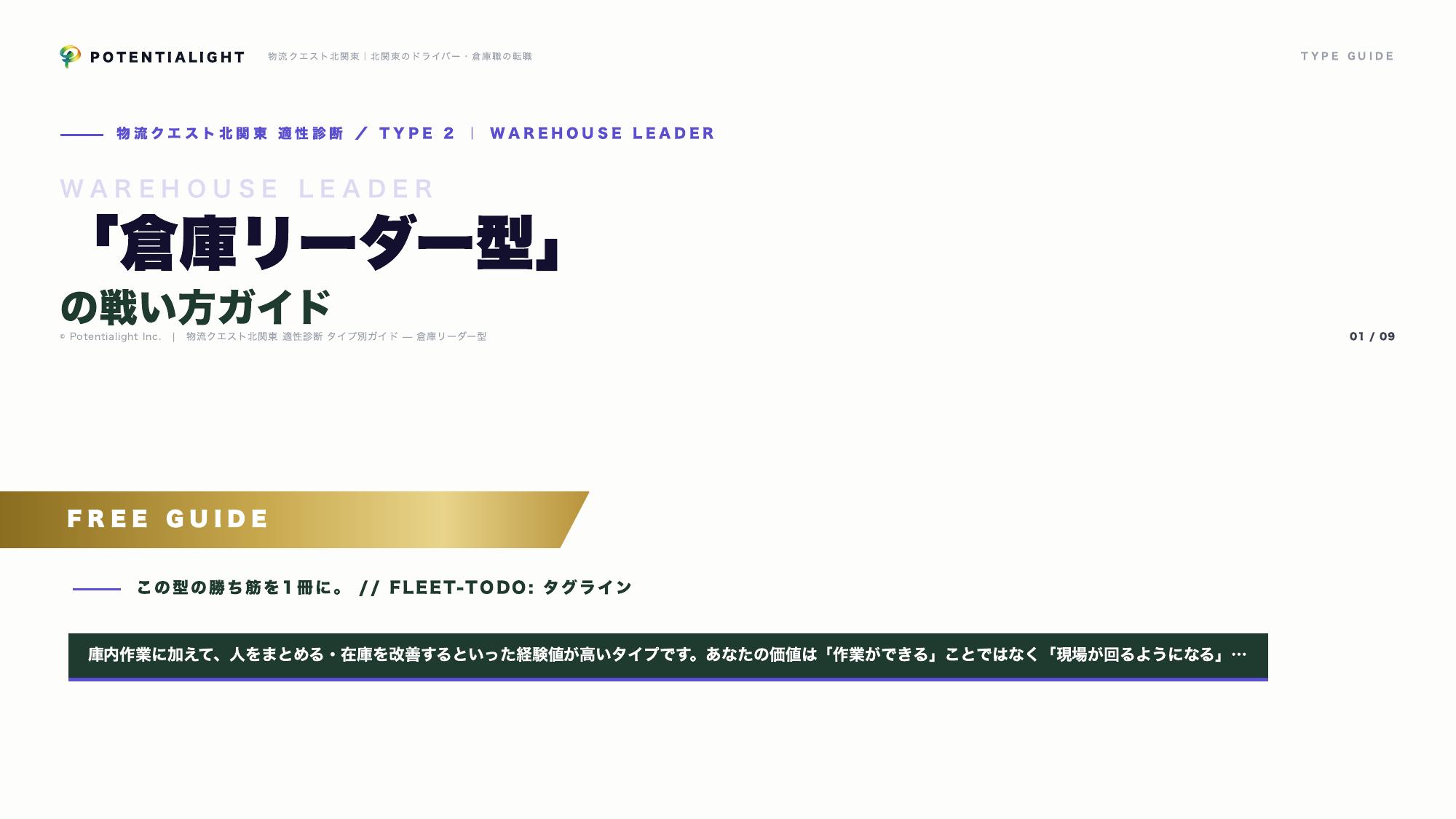 倉庫リーダー型の戦い方ガイド 表紙