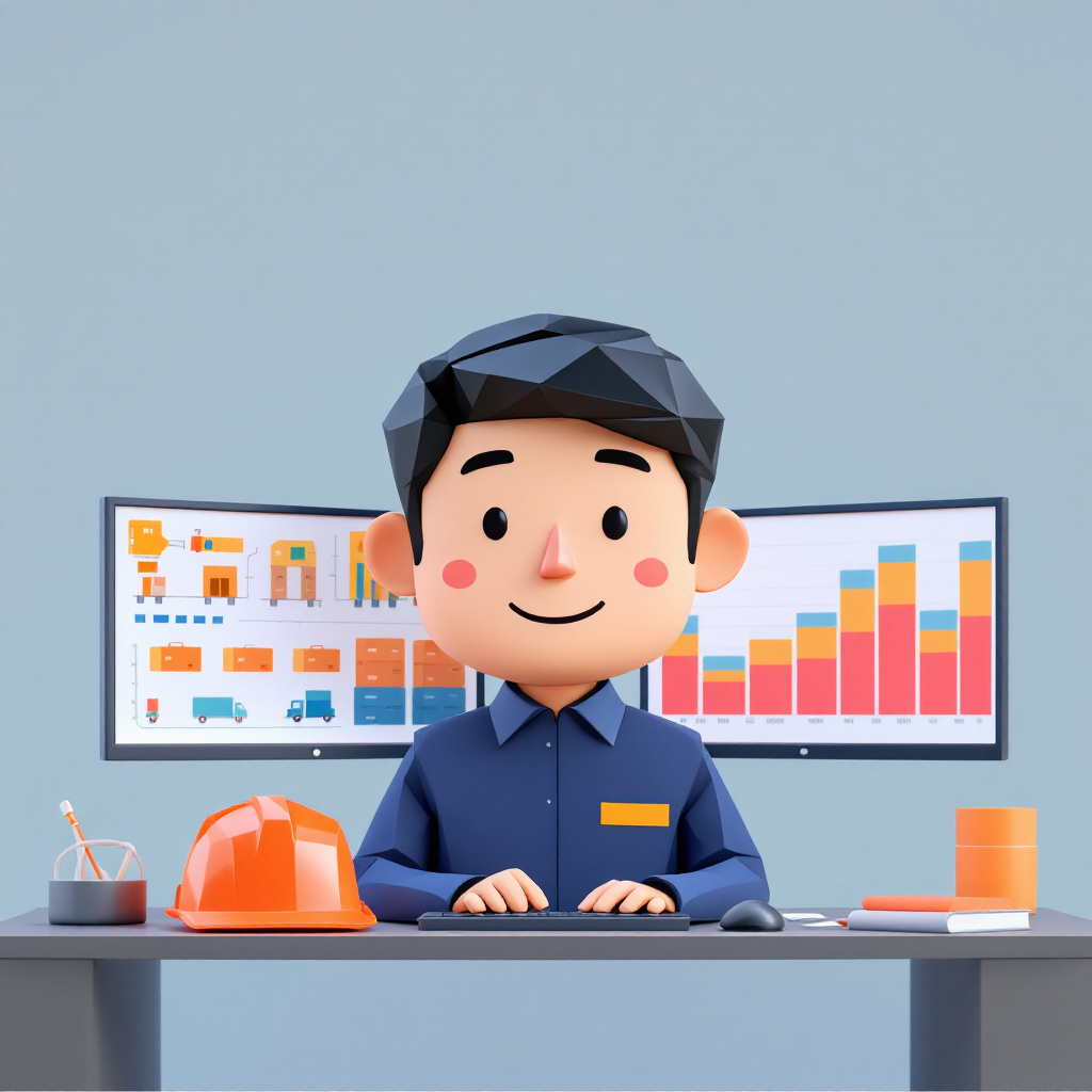 物流企画・改善(物流エンジニア)のキャラクターイラスト